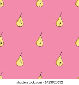 vector seamless autumn pattern with pears