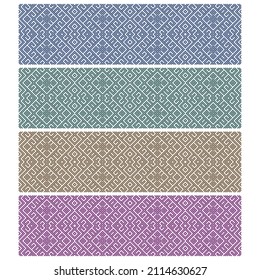 Vektor-nahtlose Azteken-Stickereimuster-Design. Abstrakte Vektorgrafik der geometrischen Grenzen
