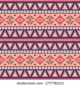 Vector seamless aztec pattern. Background with geometric ethnic ornament for design and print.