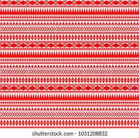 Vector seamless aztec pattern, geometric pattern in red color