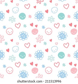 Vector seamless baby pattern