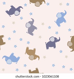 vector seamless baby pattern background with elephants