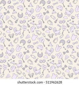 Vector seamless baby and pregnancy pattern baby pattern. pregnancy background