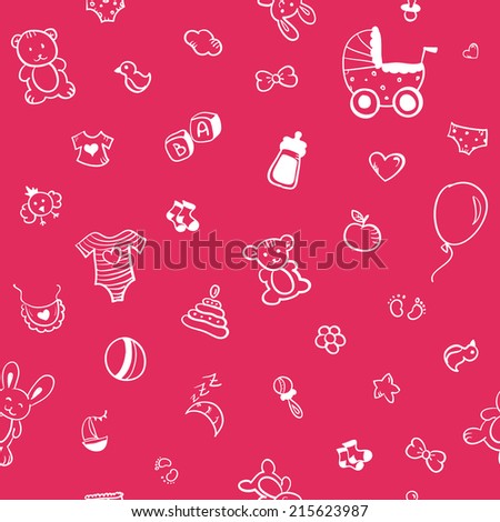 Vector seamless baby and pregnancy pattern