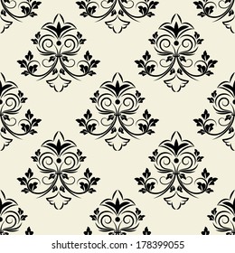 vector seamless backdrop. damask pattern. flower wallpaper 