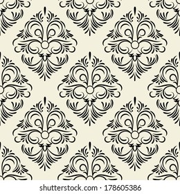 vector seamless backdrop. damask pattern. flower wallpaper