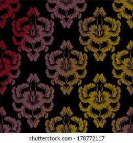 vector seamless backdrop. damask pattern. flower wallpaper