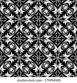 vector seamless backdrop. damask pattern. flower wallpaper