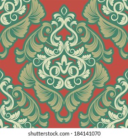 vector seamless backdrop. damask pattern. flower wallpaper 