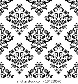 vector seamless backdrop. damask pattern. flower wallpaper 