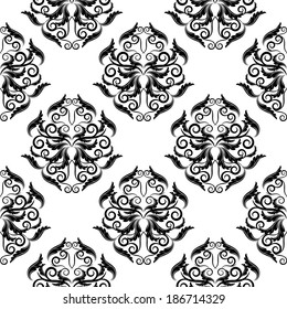 vector seamless backdrop. damask pattern. flower wallpaper