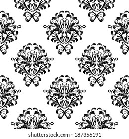 vector seamless backdrop. damask pattern. flower wallpaper