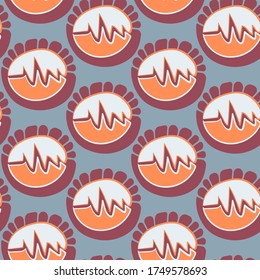 Vector seamless backdrop with repeat abstract shapes.
