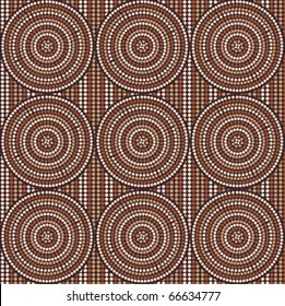  Vector seamless background aboriginal style (abstract symbolic design)