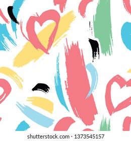 Vector seamless background with abstract ornament. Draw a dry brush.