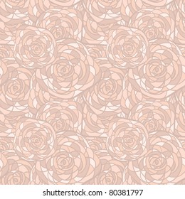 vector seamless background with abstract roses in stained glass style