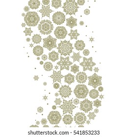 Vector seamless background. Abstract seamless snowflakes design. Textile print for bed linen, jacket, package design, fabric and fashion concepts. Snowflakes seamless pattern with watercolor effect.