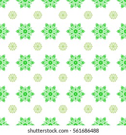 Vector seamless background. Abstract seamless snowflakes design. Textile print for bed linen, jacket, package design, fabric and fashion concepts. Snowflakes seamless pattern with watercolor effect.