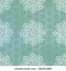 Vector seamless background with abstract vintage floral elements.