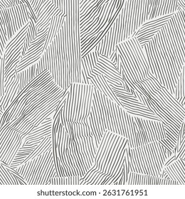 Vector seamless background. Allover texture print with striped fabric imitation with wrinkles, folds and creases. Linear seamless pattern, print for fabric, paper, wallpaper, package design
