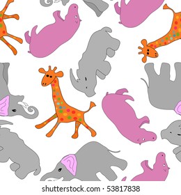 vector seamless background with animals.