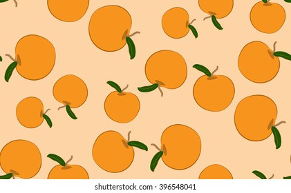 Vector seamless background of apples. Randomly scattered apples