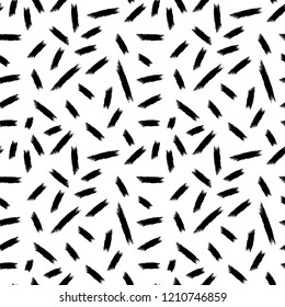 Vector seamless background. Artistic monochrome repeatable pattern. Hand drawn strokes texture.