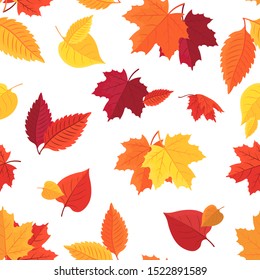 Vector seamless background of autumn leaves. Background for textile or book covers, Wallpaper, design, graphics, printing, hobby, invitation.Vector illustration EPS 10

