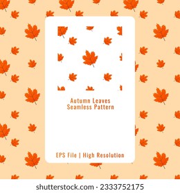 Vektornahtloser Hintergrund der Herbstblätter. Hintergrund für Textil- oder Buchumschläge, Tapete, Design, Grafiken, Druck, Hobby, Einladung.Vektorgrafik