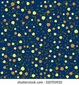 Vector seamless background autumn leaves on water
