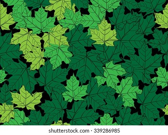Vector seamless background: autumn maple leaves
