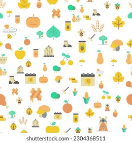 Vector seamless background of autumn season. Background for textile or book covers, Wallpaper, design, graphics, printing, hobby, invitation.Vector illustration EPS 10