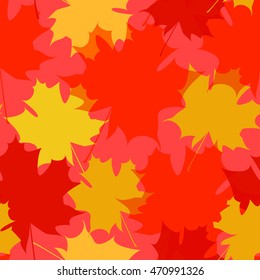 Vector seamless background with autumn sheets