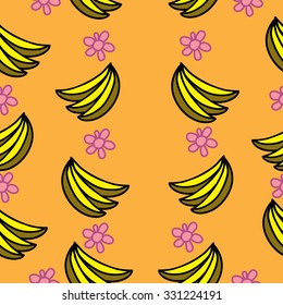 Vector seamless background with bananas