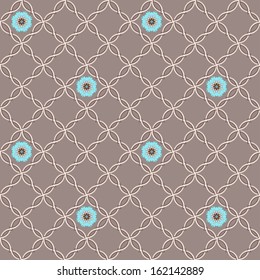 Vector seamless background. Beautiful floral pattern in vintage style and simple delicate ornament.