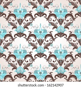 Vector seamless background. Beautiful floral pattern in vintage style.