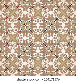 Vector seamless background. Beautiful floral pattern in vintage style.