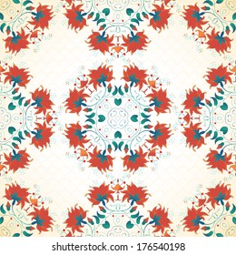 Vector seamless background. Beautiful floral pattern. Imitation watercolor gradients. Simple delicate ornament. 