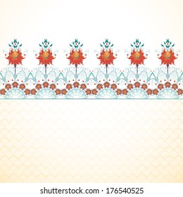 Vector seamless background. Beautiful floral border. Imitation watercolor gradients. Simple delicate ornament. 