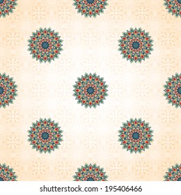 Vector seamless background. Beautiful floral pattern in vintage style. 
