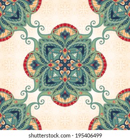Vector seamless background. Beautiful floral oriental pattern in vintage style. 