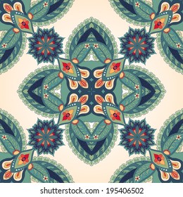 Vector seamless background. Beautiful floral pattern in vintage oriental style. 