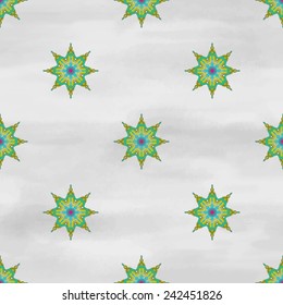 Vector seamless background. Beautiful floral pattern in vintage style. Watercolor hand drawing.