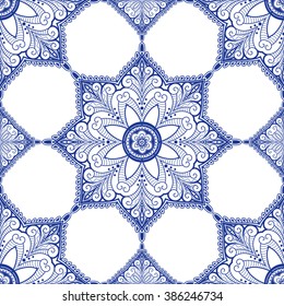 Vector seamless background. Beautiful floral oriental pattern in vintage style. 