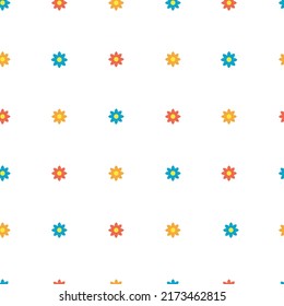 Vector seamless background. Beautiful pattern in small flowers. Small colors flowers on a white background. Template for fashion prints.