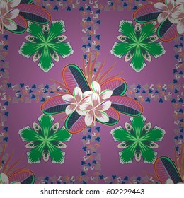 Vector seamless background. Beautiful watercolor flowers in beige, green and blue colors, bright painting inspired flower print.