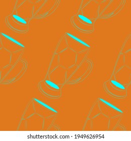 vector seamless background with beer glass patterned under the ball