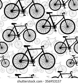 Vector seamless background. Bikes.