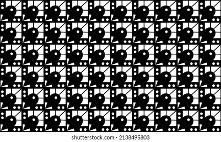 Vector seamless background. Black and white motif. Black background with white pattern. Tiles aligned to the surface. Lines, ornament, pattern.
