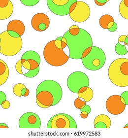 Vector seamless background with bright colorful circles.